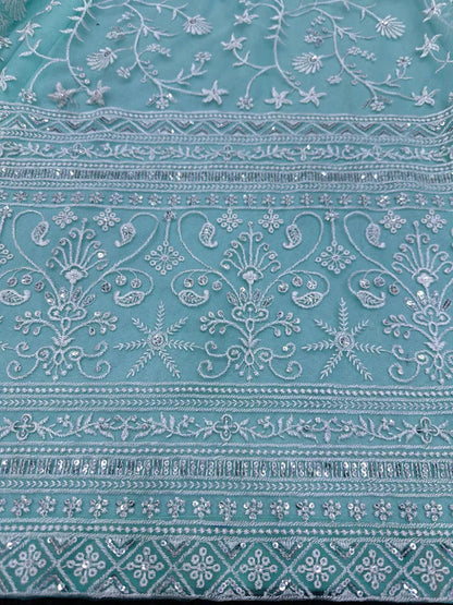 Delightful Sky Blue Color Thread Work Lehenga Choli