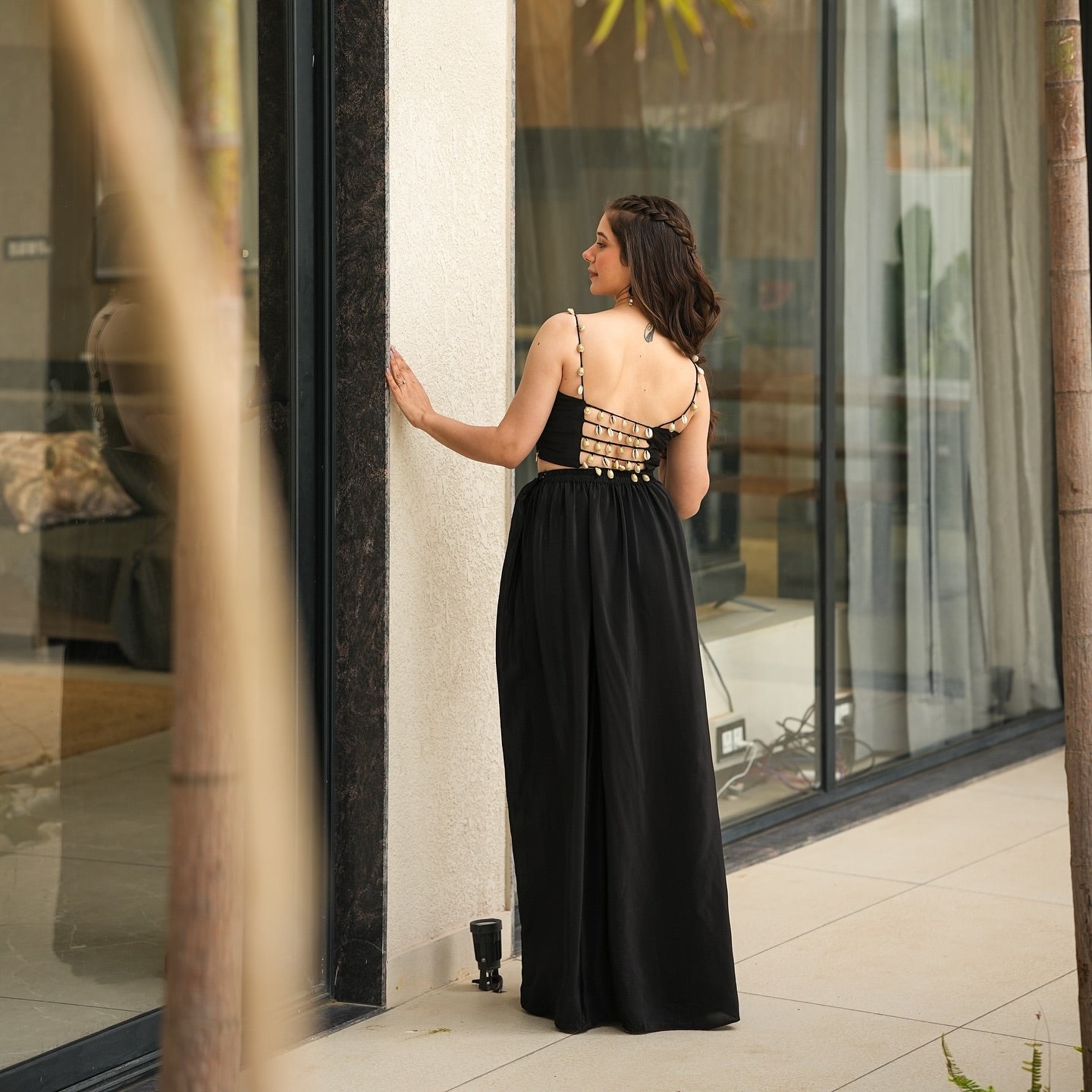 Black Colour Indowestern Dhoti Suit With Shrug