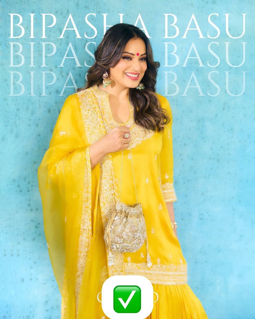 Haldi Wear Faux Georgette And Codding Embroidery Sequence Work Sharara Suit