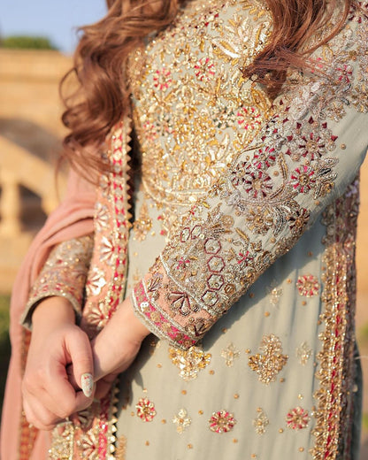 Shriyanshi Sky Blue Embroidered Kurti Palazzo Set