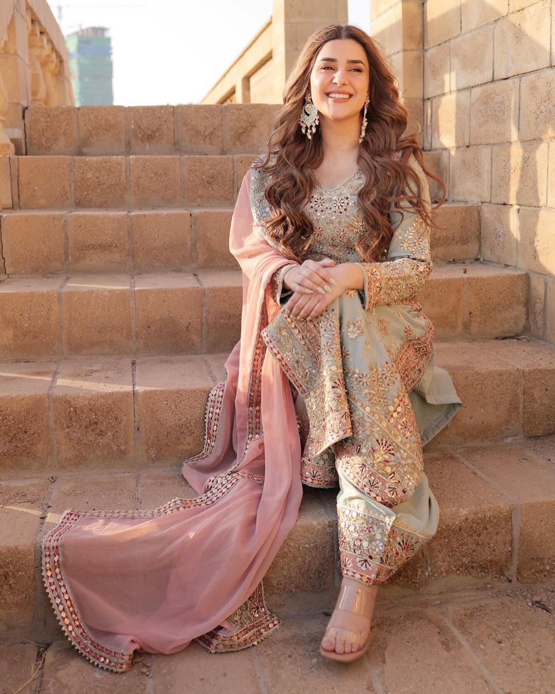 Shriyanshi Sky Blue Embroidered Kurti Palazzo Set